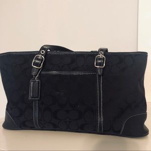 COACH signature shoulder shopping tote purse